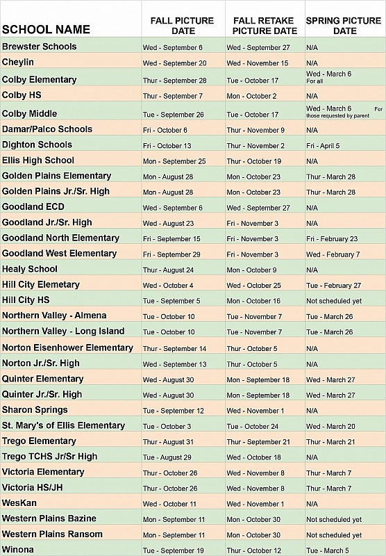 2023 - 2024 Picture Schedule